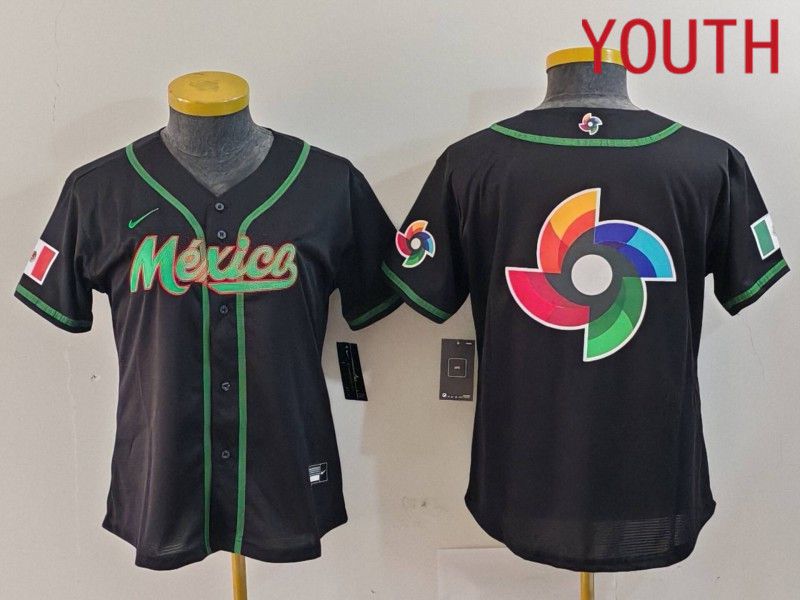 Youth 2024 World Cub Mexico Blank Black Nike MLB Jersey style 17